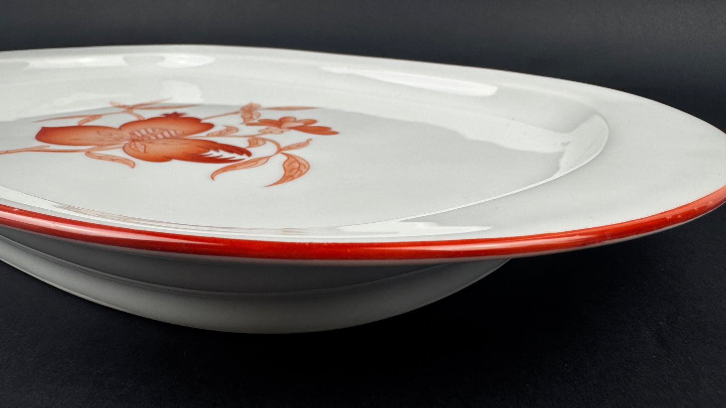 Plat à rôti en porcelaine de Limoges, manufacture Haviland, modèle Sou-Tcheou.