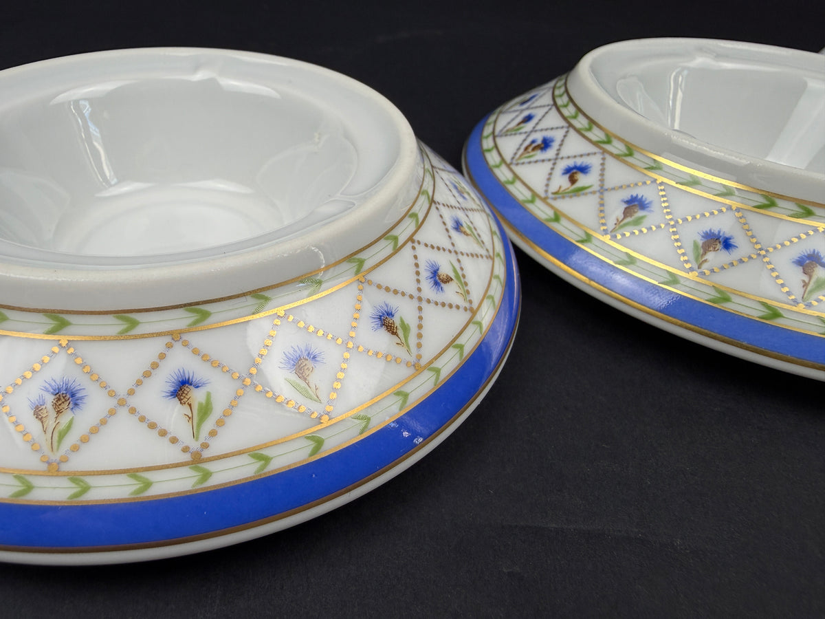 Haviland, paire de photophores, lithophanies, modèle Val de Loire