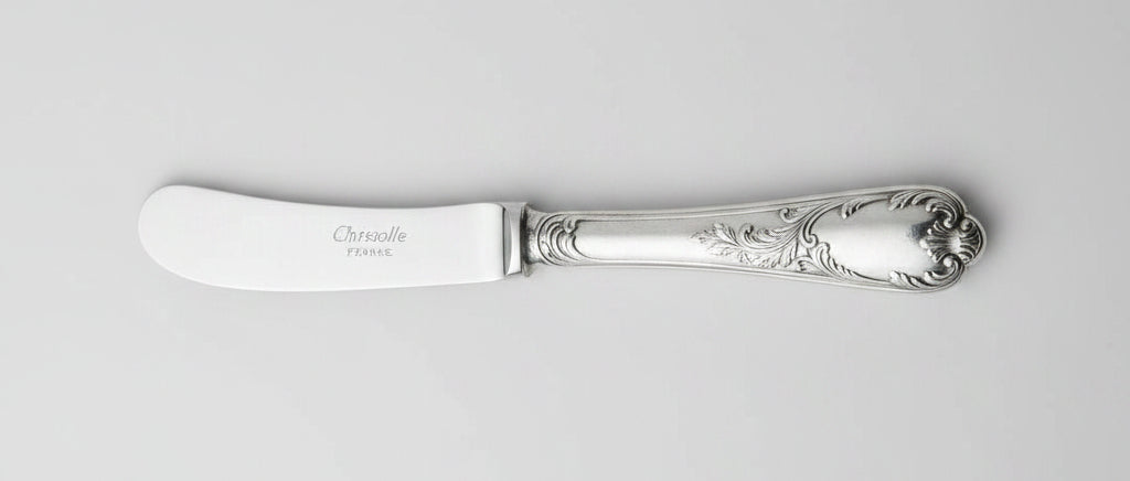 Christofle, tartineur, couteau à beurre en métal argenté modèle Marly
