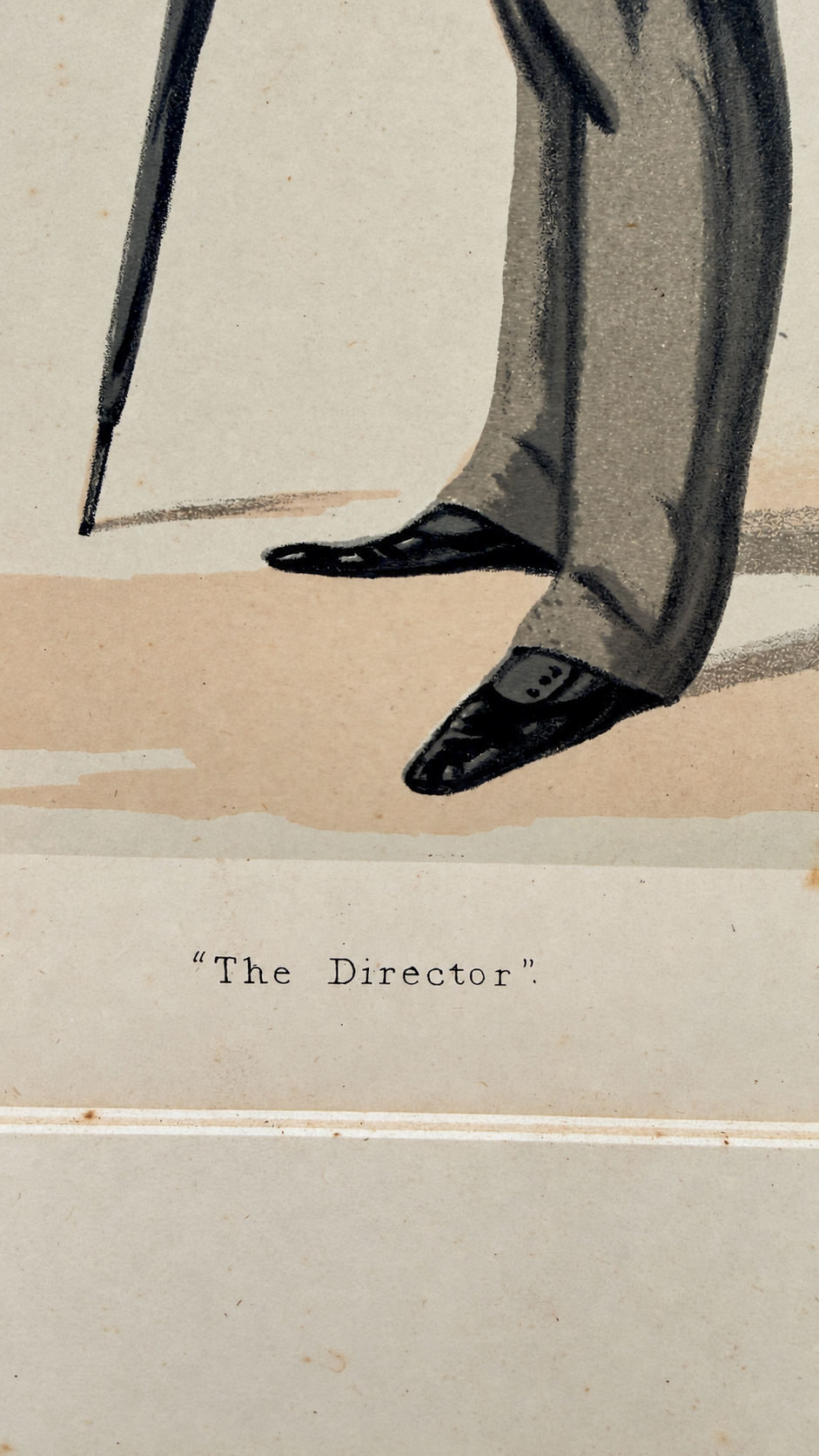 Caricature Vanity Fair The Director par Ape Pellegrini 1874 encadrée