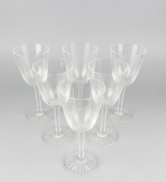 Baccarat, service Epron, suite de 6 verres à vin blanc taille 4