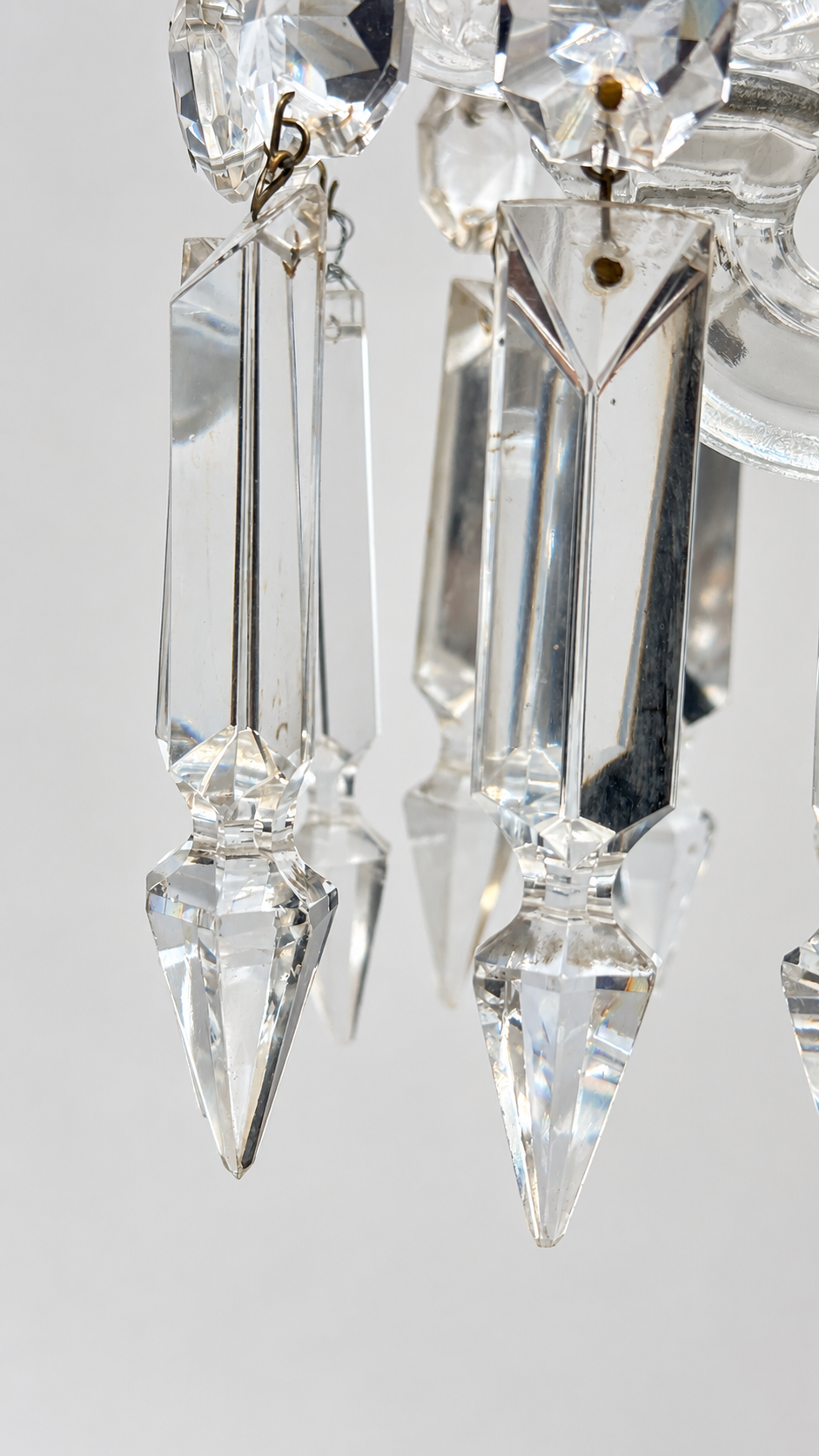 Baccarat, paire de girandoles à deux lumières, modèle Bambou Tors