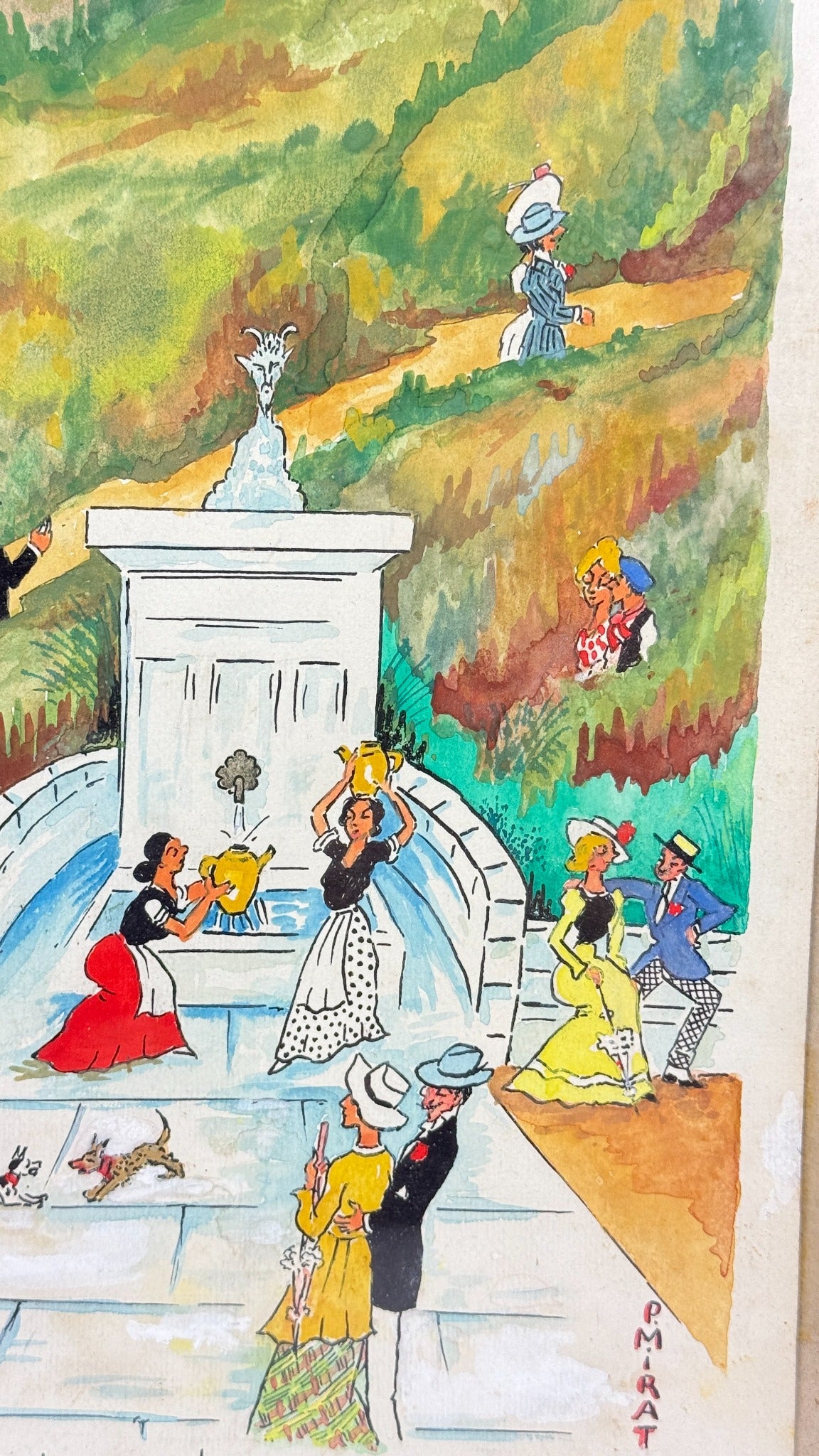 Paul Mirat – Fontaine des Marnières, détail des personnages