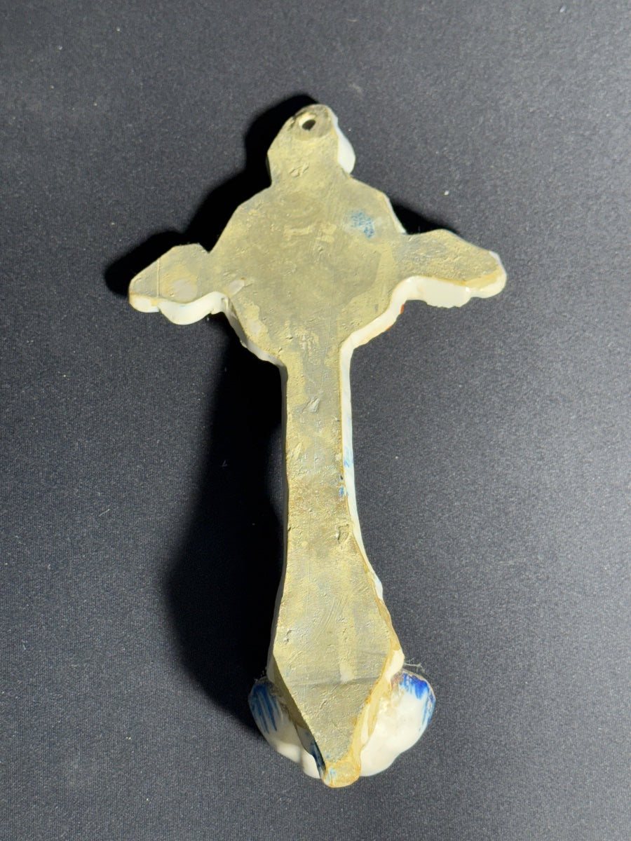 Bénitier de chevet en céramique émaillée polychrome, Martres-Tolosane, Auvillar – vue 6