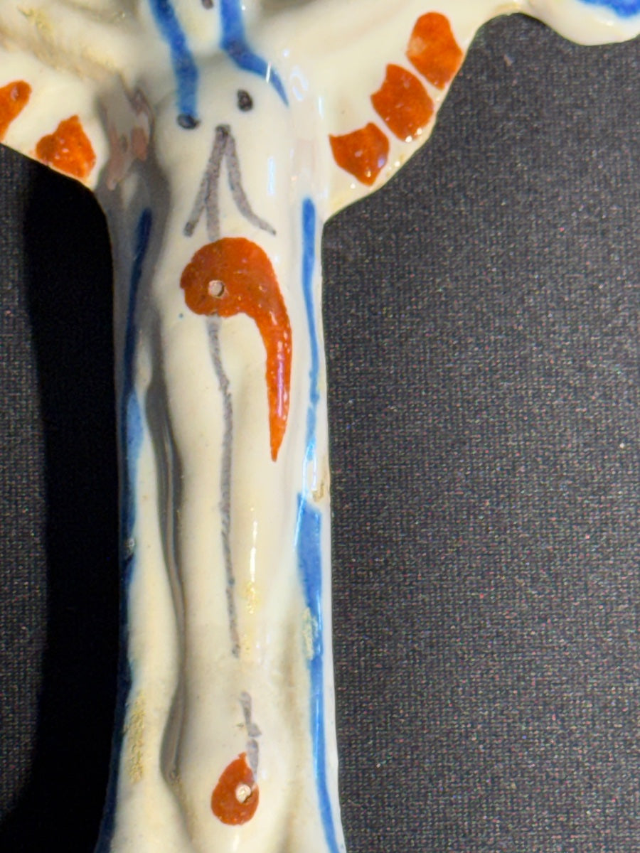 Bénitier de chevet en céramique émaillée polychrome, Martres-Tolosane, Auvillar – vue 8