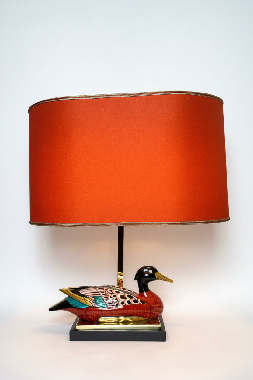 Lampe canard en porcelaine Manifattura Porcellane Artistiche Florence – vue 1