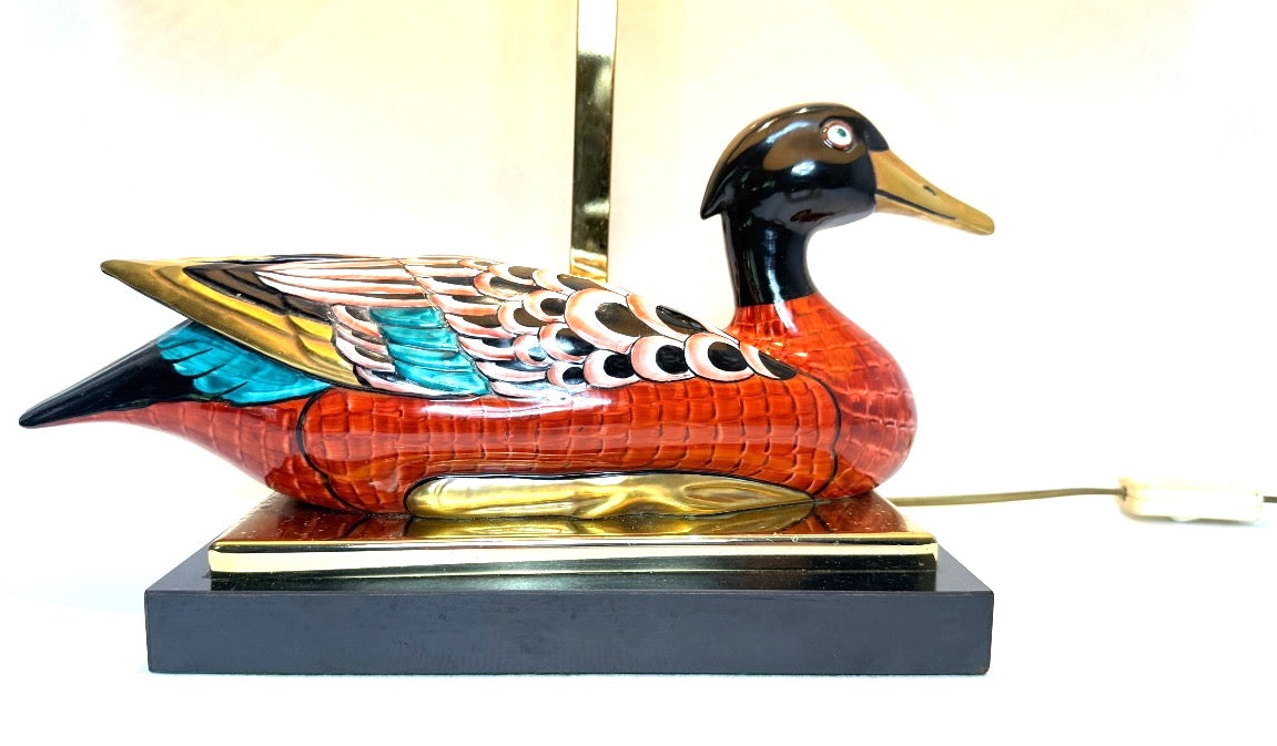 Lampe canard en porcelaine Manifattura Porcellane Artistiche Florence – vue 2