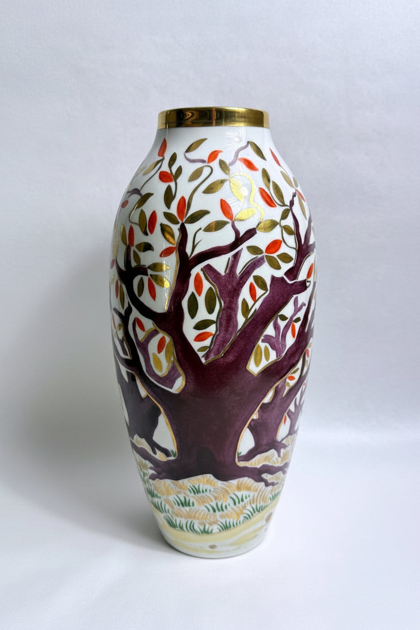 Limoges, grand vase en porcelaine décoré par Pierre Caffin, 1951 – vue 1