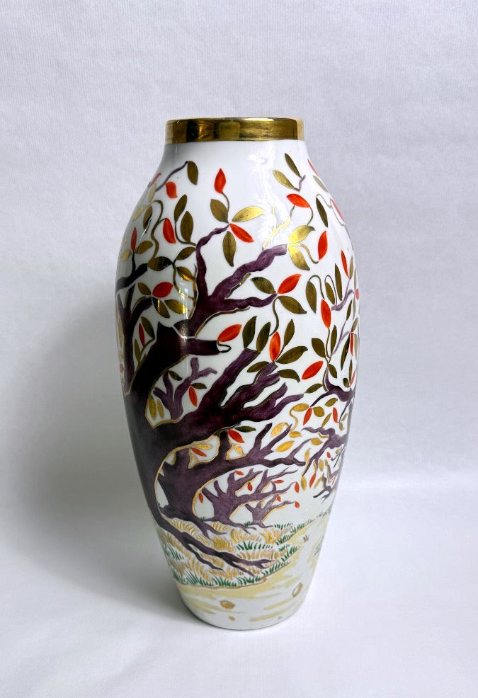 Limoges, grand vase en porcelaine décoré par Pierre Caffin, 1951 – vue 2