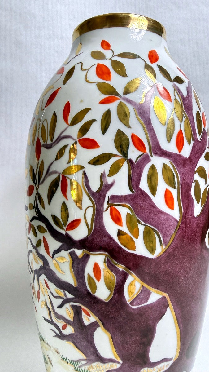 Limoges, grand vase en porcelaine décoré par Pierre Caffin, 1951 – vue 4