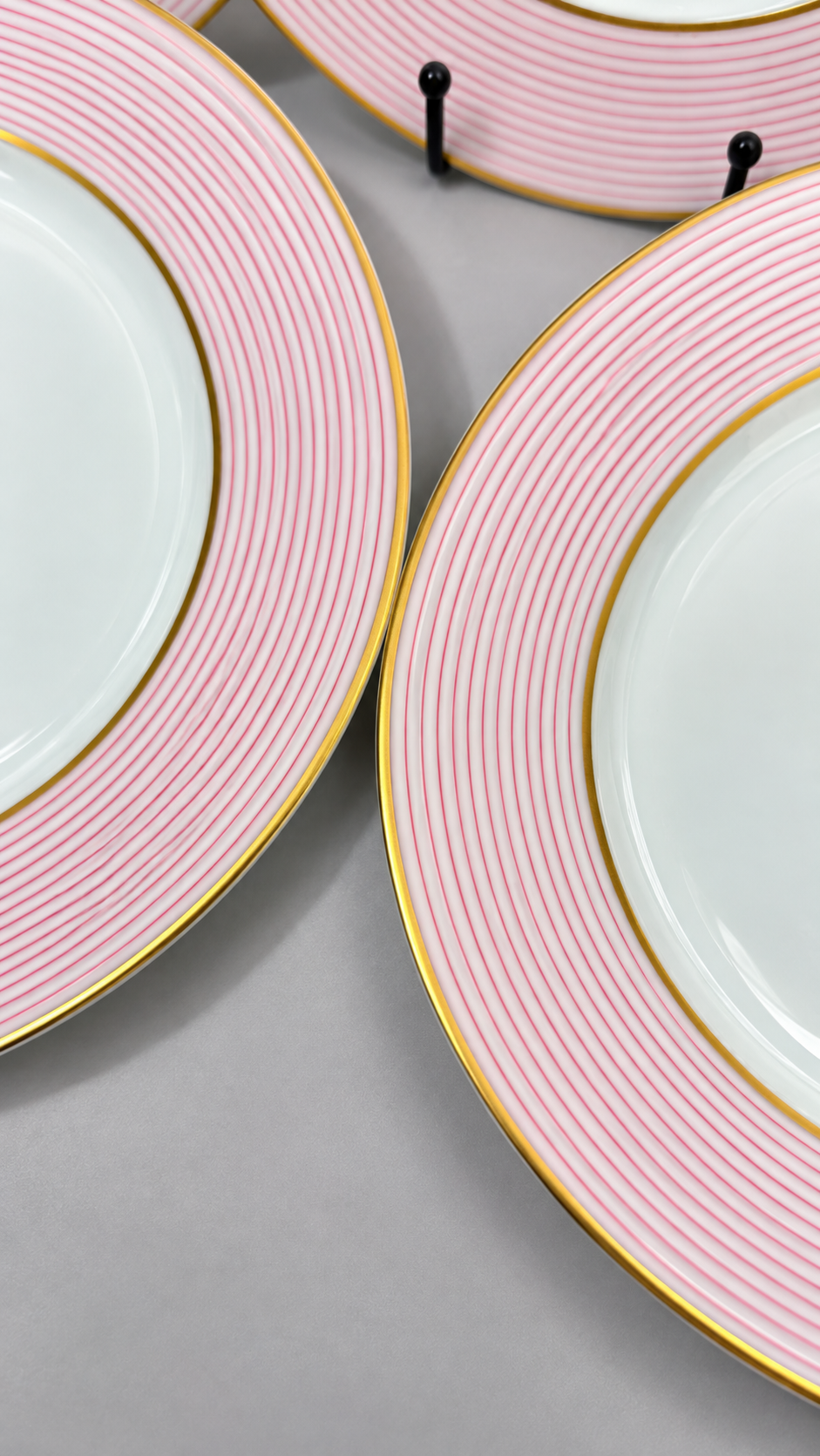 Raynaud Mille Raies, cinq assiettes plates, photographie 3