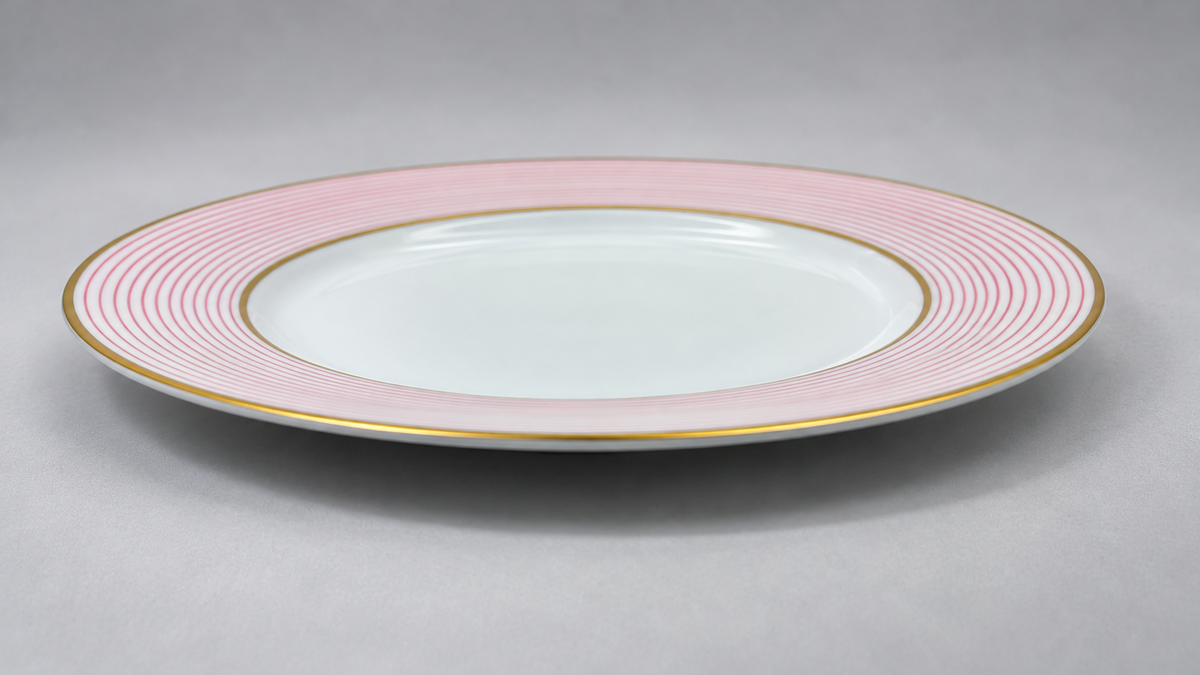 Raynaud Mille Raies, cinq assiettes plates, photographie 5